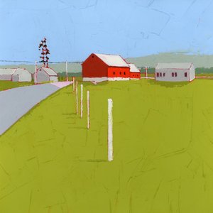 Rond de bocht, 2025 (acryl op houten paneel)