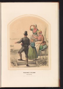 Klederdracht van Noord-Beveland in Zeeland, 1857 door Ruurt de Vries
