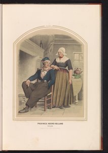 Klederdracht van Volendam in Noord-Holland, 1857 door Ruurt de Vries