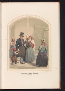 Klederdracht van eiland Marken in Noord-Holland, 1857 door Ruurt de Vries