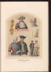 Klederdracht van eiland Zuid-Beveland in Zeeland, 1857 door Ruurt de Vries