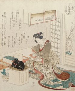 Een Meisje met Twee Katten door Ryuryukyo Shinsai