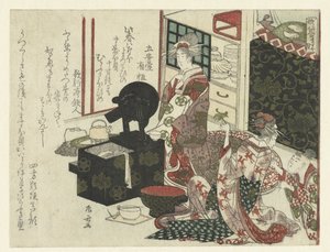 Courtisanes bij hun toilet door Ryuryukyo Shinsai