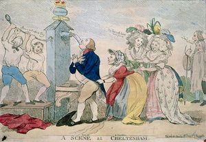 Een Scène in Cheltenham. Satirische Cartoon door S.W. Fores