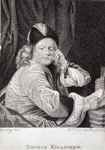 Thomas Killigrew (1612-83), gegraveerd door J.J. Van den Bergh door S. (after) Harding