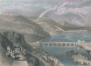 Brug van St. Cloud vanuit Sèvres, 1835 door S Fisher