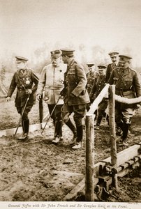 Generaal Joffre met Sir John French en Sir Douglas Haig aan het Front, 1914-19 door S. d A. Photography