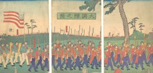 Grote Militaire Oefening, 1866 Keio 2, 2e maand door Sadahide Utagawa