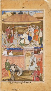 Krishna, in de gedaante van Indra, adviseert een koning