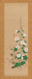 Stokrozen en prinsenveer bloemen door Sakai Oho