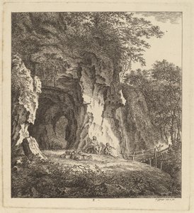 Twee herders in een rotsachtig landschap, 1764