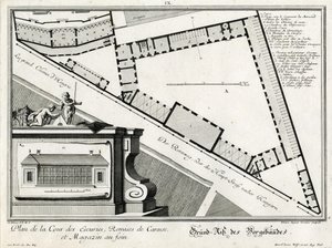Plattegrond van de bijgebouwen aan de Rennweg door Salomon Kleiner