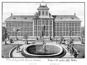 Uitzicht op het grote Glazen Huis door Salomon Kleiner