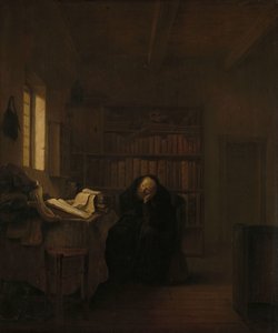 Een geleerde in zijn studeerkamer