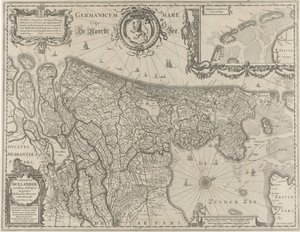 Topografische kaart van Holland door Salomon Rogiers