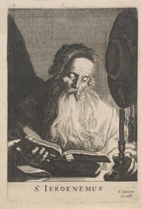 H. Hieronymus lezend bij kaarslicht door Salomon Savery (attributed to)