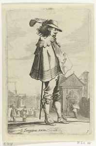 Staande officier en profil door Salomon Savery