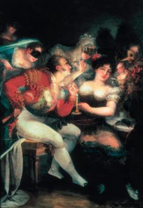 Een café tijdens het carnaval, detail door Salvador Mayol