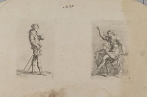 (Figurenserie) Man met arm op borsthoogte door Salvator Rosa