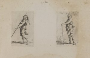 (Beeldjesreeks) Man met gepluimde hoed, zijaanzicht door Salvator Rosa