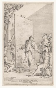Alexander de Grote in het atelier van Apelles door Salvator Rosa