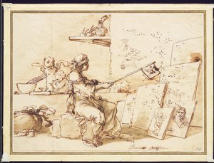 Allegorie van Arme Schilderkunst, c.1649-50 door Salvator Rosa