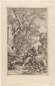 Democritus in meditatie door Salvator Rosa