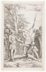 Diogenes vraagt Alexander niet in zijn licht te staan door Salvator Rosa