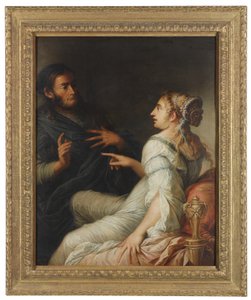 Phryne en Xenocrates door Salvator Rosa