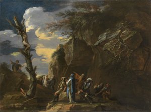 De kruisiging van Polycrates, ca. 1664 door Salvator Rosa