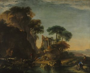 Ruïnes in een rotsachtig landschap, ca. 1640