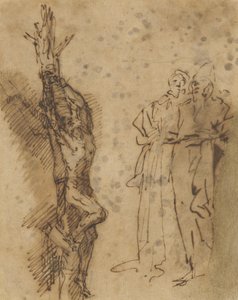 Studie voor de Kruisiging van Polycrates door Salvator Rosa