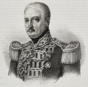 Portret van maarschalk Francesco Maria Tanchi (1773-1843), lithografie uit Poliorama Pittoresco, nr. 46, 24 juni door Salvatore Puglia