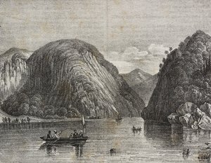 Rogers passage in Lake George, Verenigde Staten van Amerika, lithografie door Salvatore Puglia uit Poliorama Pittoresco, nr. 33, 25 maart door Salvatore Puglia