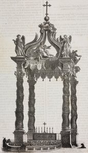 Het baldakijn van Sint-Pieter (ciborium) door Salvatore Puglia