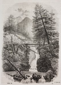 Hangbrug over de Pyreneeën, Spanje, uit Poliorama Pittoresco, nr. 16, 23 november door Salvatore Puglia