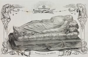 Gesluierde Christus door Giuseppe Sanmartino (circa 1720-1793), Cappella Sansevero, Napels, Campania, Italië, lithografie door Salvatore Puglia uit Poliorama Pittoresco, nr. 33, 26 maart door Salvatore Puglia