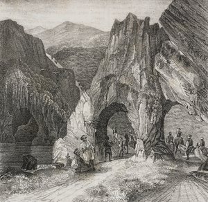 Uitzicht op de Balkan, lithografie door Salvatore Puglia uit Poliorama Pittoresco, nr. 13, 2 november door Salvatore Puglia