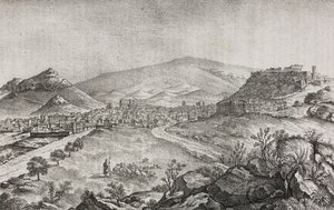 Uitzicht op Athene, Griekenland, lithografie door Salvatore Puglia uit Poliorama Pittoresco, nr. 1, 13 augustus door Salvatore Puglia