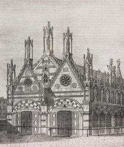 Uitzicht op de kerk van Santa Maria della Spina in Pisa, Toscane, Italië, lithografie uit Poliorama Pittoresco, nr. 34, 29 maart door Salvatore Puglia