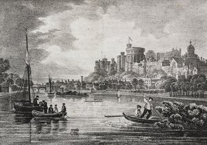 Uitzicht op Windsor Castle, Engeland, Verenigd Koninkrijk, lithografie door Salvatore Puglia uit Poliorama Pittoresco, nr. 32, 15 maart door Salvatore Puglia