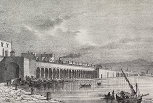 Uitzicht op spoorweg bij Torre Annunziata, Campania, Italië, uit Poliorama Pittoresco, nr. 21, 31 december door Salvatore Puglia