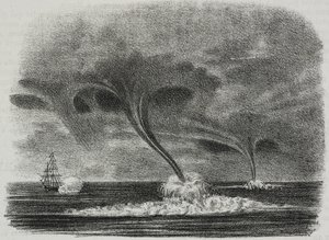 Waterhozen, lithografie door Salvatore Puglia uit Poliorama Pittoresco, nr. 48, 9 juli door Salvatore Puglia