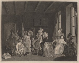 De voorbereidingen voor het ballet door Salvatore Tresca after Nicolas Lavreince