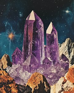 Kosmisch landschap van amethist