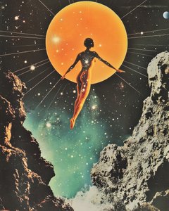 Zwevende vrouw Kosmische zon door Samantha Hearn