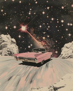 Roze cabriolet Cosmic Drive