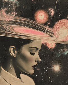 De bedachtzame kosmische vrouw