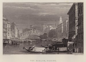 De Rialto, Venetië door Samuel (after) Prout