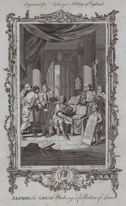 Alfred de Grote Maakt een Verzameling Wetten door Samuel (after) Wale